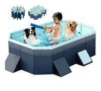 SHUMIAO Piscina Plegable No Inflable De 4 M sobre El Suelo, Rectangular De Plástico Rígido con Tapón Y Orificio De Drenaje, Piscina Exterior para Jardín, Ideal para Familias, Niños Y Mascotas 9.8ft