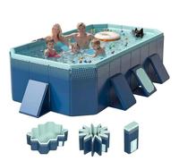 SHUMIAO Piscina Rectangular Plegable De 4 Metros, Piscina Infantil Portátil Antideslizante De PVC, Fiesta Acuática De Verano Al Aire Libre En El Jardín O Patio Trasero para Mascotas Y Familia 11.8ft
