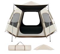 SHUMIAO Tienda De Campaña Automática De Fácil Montaje con Doble Techo, para 3-4 Personas, Tejido Resistente Al Viento, Impermeable, Bolsa De Transporte Compacta, para Excursiones Al Aire Libre B