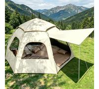 SHUMIAO Tienda De Campaña Tipo Cabaña Opaca, Tienda De Campaña Instantánea para 4 Personas, Impermeable Y Resistente Al Viento, Pasar La Noche En El Jardín O En El Patio Trasero A