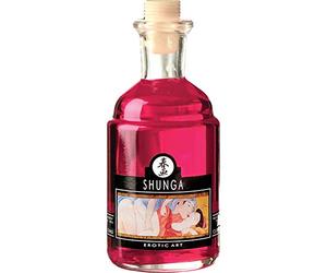Shunga Aceite Afrodisíaco, Aroma de Fresas con Champagne, Color Rosa - 100 ml