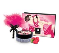 Shunga Body Power - Kit de polvo de masaje comestible con frambuesa