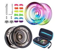 ShungRu K2 Crystal Responsive Yoyo - Paquete de 2, Plástico de Doble Propósito Para Niños Principiantes Con Rodamiento No Responsivo + 12 Cuerdas, Estuche