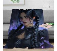 SHUNXIFQ Manta para Sofá De Franela,3D Miércoles Reversible Manta De Felpa Suave Cálidas Y Ligeras Mantas De Cama para Invierno Adultos Niños Dormitorio Colcha 40x50inch(100x130cm)