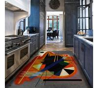 SHUODAOCO Alfombra de la colección geométrica 120x180cm - Alfombras de Dormitorio Líneas y Bloques de Color Diseño de Empalme sin desprendimiento para tráfico Alto en el Pasillo de la Sala de Estar