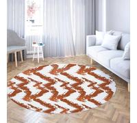 SHUODAOCO Alfombras Circulares Modernas de Entrada con Cepillo Antideslizante 90cm - Alfombra Redonda de Cocina Plegable Marrón para Sala de Estar Dormitorio Habitación de Invitados Pasillo