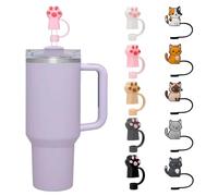 SHUOHONG 10 Piezas Cubierta de Pajita, Cubiertas de Paja para Pajitas Reutilizables Cubre Tapas de Pajita, Cubierta de Paja Prueba de Polvo de Derrames Tapas, para Decoración Pajitas de 10 Mm