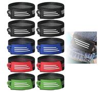 SHUOHONG 10 Piezas Pinzas Pantalon Bicicleta Ajustables, Correas de Cincha Elástica con Tiras Antideslizantes, Pinzas para Pantalones de Ciclismo,Bandas Elásticas para Correr Andar en Bicicleta