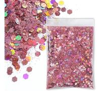 SHUOHONG 100g Purpurina Cara Festival, 3 Tamaños Mezclados Glitter Maquillaje, Brillantes para la Cara, Purpurina Pelo, Brillo Uñas para Manualidades Brillante Decoración Festival (Rosa Oscuro)