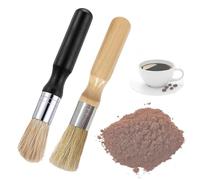 SHUOHONG 2 Pezzi Pennello da Caffè, per Macinacaffè o Portafiltro, Manico in Legno da 8,3 cm, Setole Naturali da 3,5 cm, Spazzola per La Pulizia, per Macchina da Caffè per Casa Cucina Ufficio