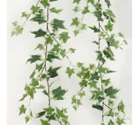 SHUOHONG 2 Piezas Guirnaldas de Hiedra Artificial, Plantas Artificiales Colgantes, Enredaderas Artificiales Decorativas, Planta Artificial Colgante, Plantas Artificiales Decorativas (Verde y Blanco)