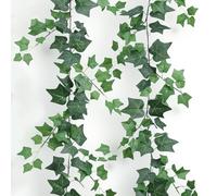 SHUOHONG 2 Piezas Guirnaldas de Hiedra Artificial, Plantas Artificiales Colgantes, Enredaderas Artificiales Decorativas, Planta Artificial Colgante, Plantas Artificiales Decorativas (Verde)