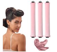 SHUOHONG 3 Piezas Rizador Pelo Sin Calor Varilla, Rizador De Pelo Sin Calor, Ondas Sin Calor Varilla, Rizadora para Todo Tipo De Cabello, Rizadores de Seda para Dormir (Rosa)