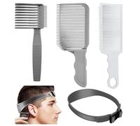 SHUOHONG 4 Piezas Peine Degradado, Peine Hombre Posicionamiento Curvado, Peines Maquina Cortar Pelode Pelo Ajustable, para Cortar el Pelo Degradado, Cortadora de Pelo Diy para El Hogar