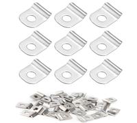 SHUOHONG 50 Piezas Abrazaderas Metalicas de Tubo en U, Abrazaderas Metalicas para Tubos, Grapas para Cables Pared, Abrazaderas de Acero Inoxidable, Abrazaderas Para Tubos para Cable Ø 2 mm