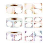 SHUOHONG 750 Piezas Etiquetas Adhesivas Florales Patrones, Etiquetas para Frascos Especias Enlatadas, Etiquetas Personalizadas para Mermelada, Etiquetas Autoadhesivas de Pegatinas Regalo