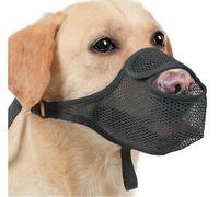 SHUOHONG Bozales de Boca de Perro Transpirable de Malla de Nylon, Bozal Perro Mediano Respirable Antiladridos, para Perros Pequeños, Medianos y Grandes (Negro-M)