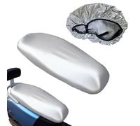 SHUOHONG Funda Asiento Moto Antideslizante y Resistente a Arañazos, Protección Universal, Asiento Moto Protege de La Lluvia y el Sol, Funda Motos Scooter para Todo Tipo de Motos y Scooters (Plateado)
