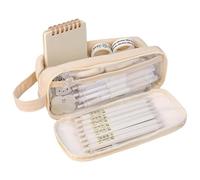 SHUOHONG Grande Estuche Escolar, Material Escolar Estuches Organizador Portalapices, Estuches Escolares, Estuche Niña de Lápices, Estuche Grande para Niñas Niños Adolescentes Estudiantes (Beige)