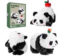 SHUOHONG Panda Mini Building Blocks, Bloques de Construcción Lindo, Panda Bloques 3 en 1, Panda Bloques Construccion Reutilizable, para Apto para Niños a Partir de 6 Años Adultos (940 Pcs)