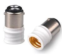 ShuoHui 2 adaptadores B15/BA15D a E14 para bombillas, Blancos, Aluminio, Plástico, Moderno, Decoración
