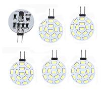 ShuoHui 5 LED G4 de 12 V 24 V, regulable, 3 W, 350 lúmenes, 15 SMD 5630 AC CC, 10 V-30 V, blanco frío, 6000 K