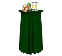 SHUOJIA 1/2/4 Paquetes De Fundas para Mesa De Cóctel,Mantel Redondo Elástico De Licra con Falda, Falda De Mesa De Cóctel para Mesa De Banquete De Boda De Fiesta (Dark Green,1Pcs-60cm)