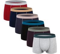 SHUOJIA Men's Comfortable Boxer 6 Pack Stretchy Soft Fitted Boxer Breathable Modal Underwear (7XL)