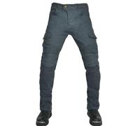 SHUOJIA Motorbike Trousers Protective Pants, Mens Motorcycle Jeans Made with Breathable Wear-Resistant with 2 Pair Protect Hip & Knee Removable Pads Jean, All-Weather Cycling Pants (Grey,S)