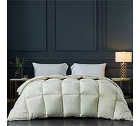 SHUOJIA Ropa De Cama Edredón Grueso De Invierno, Edredón De Plumón De Ganso Edredón De Plumas Cálido Y Transpirable, Mullido Y Suave (220x240cm 6kg,Beige)