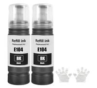 SHUOLEI 104 Multipack Tinta Compatible con Epson 104 Cartucho de Tinta para ET-1810 ET-2810 ET-2820 ET-2826 ET-2726 ET-2811 ET-2812 ET-2814 ET-2815 ET-2821 ET-2825 ET-4800 (2 Pack BK x 2)