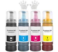 SHUOLEI 104 Multipack Tinta Compatible con Epson 104 Cartucho de Tinta para ET-1810 ET-2810 ET-2820 ET-2826 ET-2726 ET-2811 ET-2812 ET-2814 ET-2815 ET-2821 ET-2825 ET-4800 (4-P BK/C/M/Y)