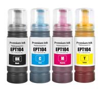 SHUOLEI 104 Tinta Compatible con Epson 104 Cartucho de Tinta Multipack para ET-1810 ET-2726 ET-2810 ET-2811 ET-2812 ET-2814 ET-2815 ET-2820 ET-2821 ET-2825 ET-2826 ET-4800 (4 P, BK/C/M/Y)
