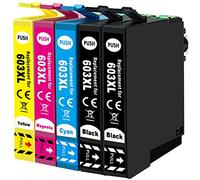 SHUOLEI 603XL Cartucho de Tinta Compatible Reemplazo para 603XL 603 XL para XP-2100 XP-2105 XP-2150 XP-3100 XP-3150 XP-4100 WF-2810 WF-2820 WF-2830 WF-2835 WF-2850 (5 Paquetes)