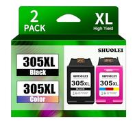 SHUOLEI Compatible con HP 305XL 305 XL Cartuchos de Tinta Compatible para HP DeskJet 4120e 2720 2720e 2721e 2710 Envy 6032 6020e 6430e 6432e 6420e 6030 6010 6420 (2 Pack, Negro+Tricolor)