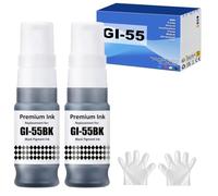 SHUOLEI GI55 Tinta Compatible con Canon GI-55 Botellas de Recarga de Tinta para MAXIFY GX1050 GX2050 (2 Pack, Negro x 2)