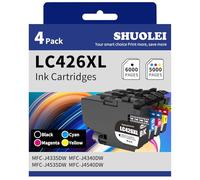 SHUOLEI LC426 XL LC-426XL Cartuchos de tinta Compatible con Brother LC426XL LC426 Multipack para MFC-J4335DW MFC-J4340DW MFC-J4535DW MFC-J4540DW (4 Pack, Negro Cian Magenta Amarillo)