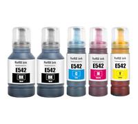 SHUOLEI Tinta 542 T542 compatible con Epson 542 T542 botellas de tinta de repuesto funcionan con impresora EcoTank ET-5150 ET-5170 ET-5180 ET-5800 ET-5850 ET-5880 ET-16650 ET-16600 (paquete de 5, 2