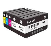 SHUOLEI Tinta de alto rendimiento 711XL compatible con HP 711 711XL CZ133A CZ129A. Funciona con impresoras HP DesignJet T100, T120, T125, T130, T520, T525, T530 (5 unidades, 2