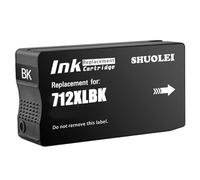 SHUOLEI Tinta de alto rendimiento 712XL compatible con cartuchos de tinta HP 712 712XL compatible con impresoras HP DesignJet T650 T630 T250 T230 T210 (1 paquete, negro)