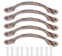 Shuoshenm 10 Sets Cabinet Pull Handle, Zinc y Drawer Handle, inet Pull with 3D Floral, Inlation Hardware for Home Cupboard, Includes 10 Handles and 20 Ss