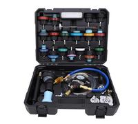 Shuoshenm Kit de prueba de presión del refrigerante del radiador de 28 piezas, detector universal de fugas del de enfriamiento y herramienta de recarga por vacío con tapones