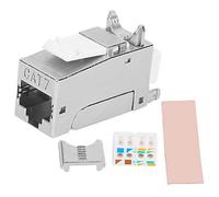 Shuoshenm Módulo de Red CAT7 RJ45 Blindado, Módulo Gigabit de 90 Grados Sin Herramienta de Punch Down con Tapa Antipolvo, Puerto Único de Aleación de Zinc para Sistemas Generales de Distribu