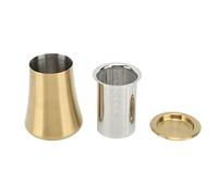 Shuoshenm Taza tamizadora de café, tamiz de malla fina de acero inoxidable para molido de café con chapado en oro, tamiz desmontable para concentrar el, ideal para preparación por