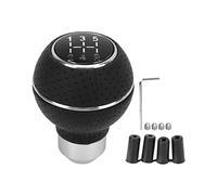 Shuoshenm Universal Aluminum Shift Knob, 5 Speed Gear Shifter for Car, Manual Transmission Gear Stick Head with 4 Adapters, M8 M10 M11 M12 Fit for Most Vehicles, Durable Leather and Alloy De (Blanca)