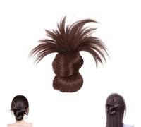 Shupiquant Clip-On Feathered Bun Wigclip On Bun, Clip-On Feathered Bun Wig, Messy Bun Hair Piece, Soft Hairs Buns For Women Daily Wear (dark brown)
