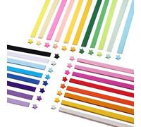 Shuqio 2160 tiras de papel de origami de doble cara, estrellas de la suerte, tiras de papel para manualidades, decoración, tarjetas, regalos, 27 colores.