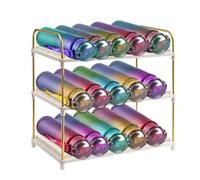 Shuqio Organizador de Botellas de 3 Niveles, Soporte para Botellas de Agua Termos Vino, Escurridor para Nevera y Cocina, Organizador para Ahorrar Espacio en Armario