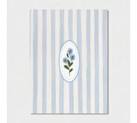 ShuqXsio Cuadro decorativo de pared en lienzo con estampado floral a rayas azul marino, estilo vintage, con motivos botánicos, abstracto y minimalista (30x40 cm/marco interno).