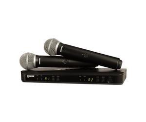 Shure BLX288/PG58 Sistema de radio dual con micrófonos PG58 y receptor dual M17 (662-686 MHz)